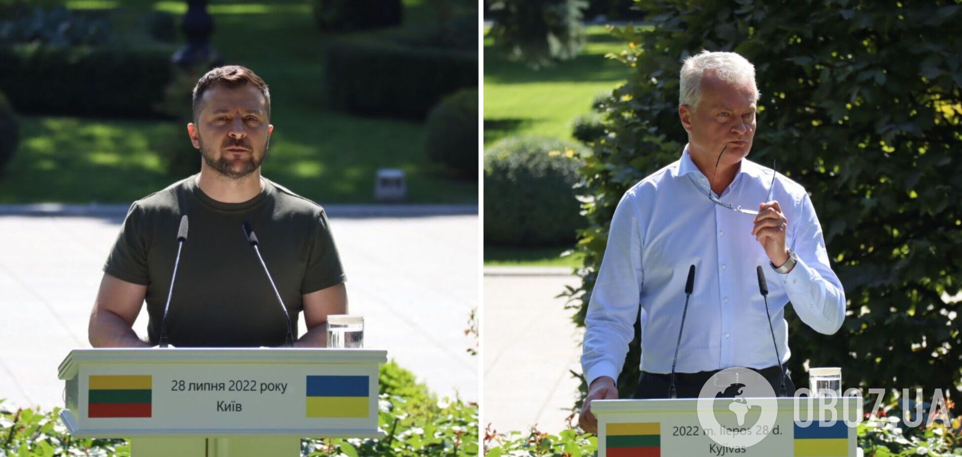 Зеленський провів зустріч із президентом Литви Науседою в День Державності України. Фото