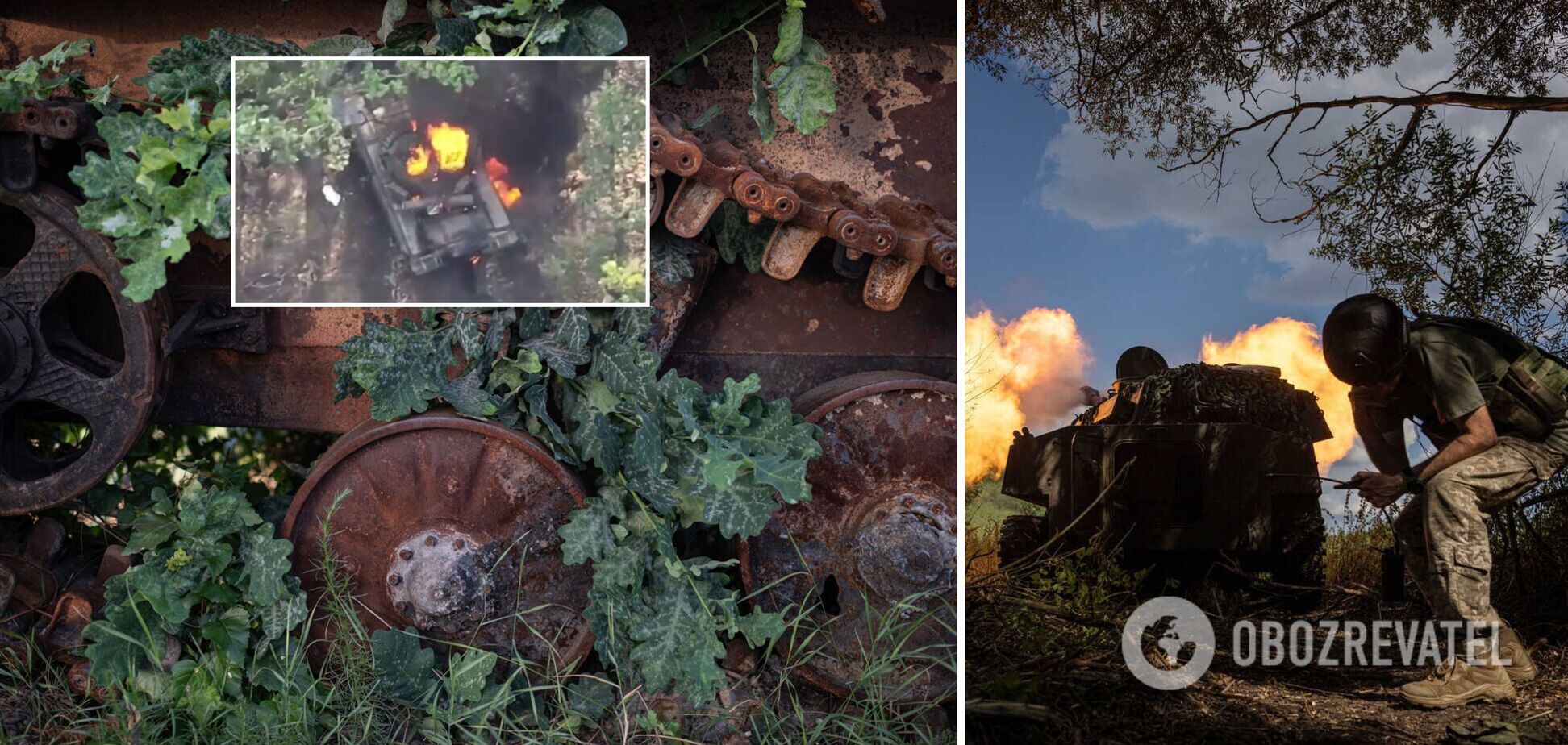 На Харьковщине ВСУ точным ударом уничтожили вражеский танк: видео горящей техники