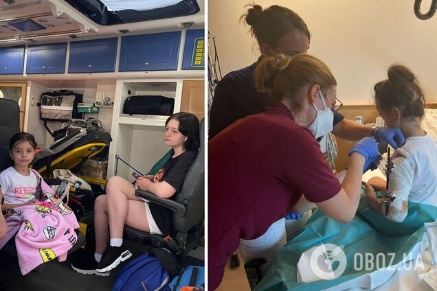 Матір з 6-річною донькою, яка втратила ногу внаслідок ракетного удару РФ, відправили на лікування до Австрії. Фото