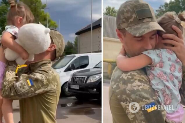 Ради этого нужно побеждать врага: трогательную встречу отца-военного с дочкой показали на видео