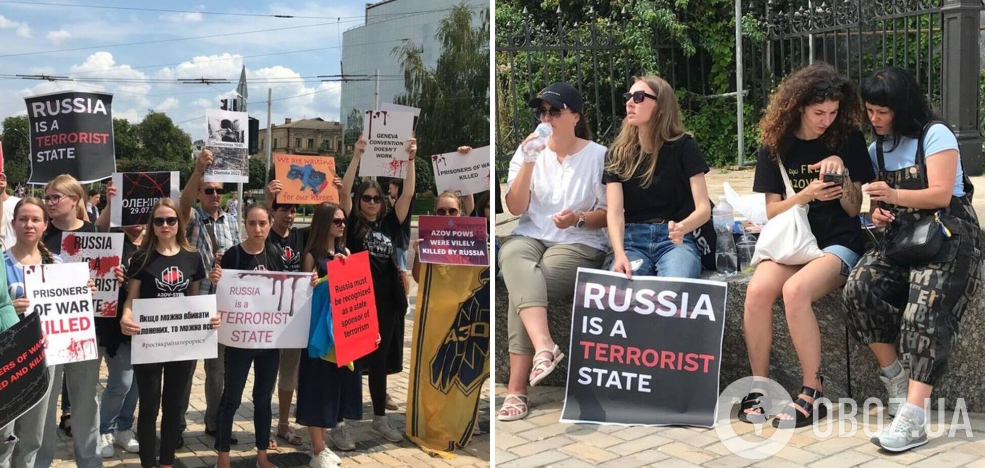 Рідні захисників 'Азовсталі' влаштували акцію у Києві після вбивства окупантами полонених в Оленівці. Фото