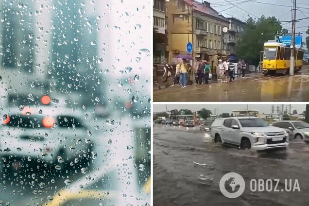 Львів накрила потужна злива: авто стали човнами, а на вулицях забили гейзери. Відео