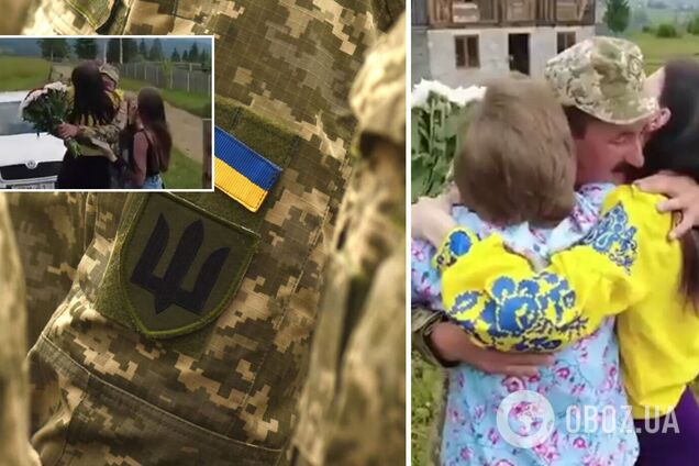До слез: появилось пронзительное видео, как семья встречала защитника с фронта