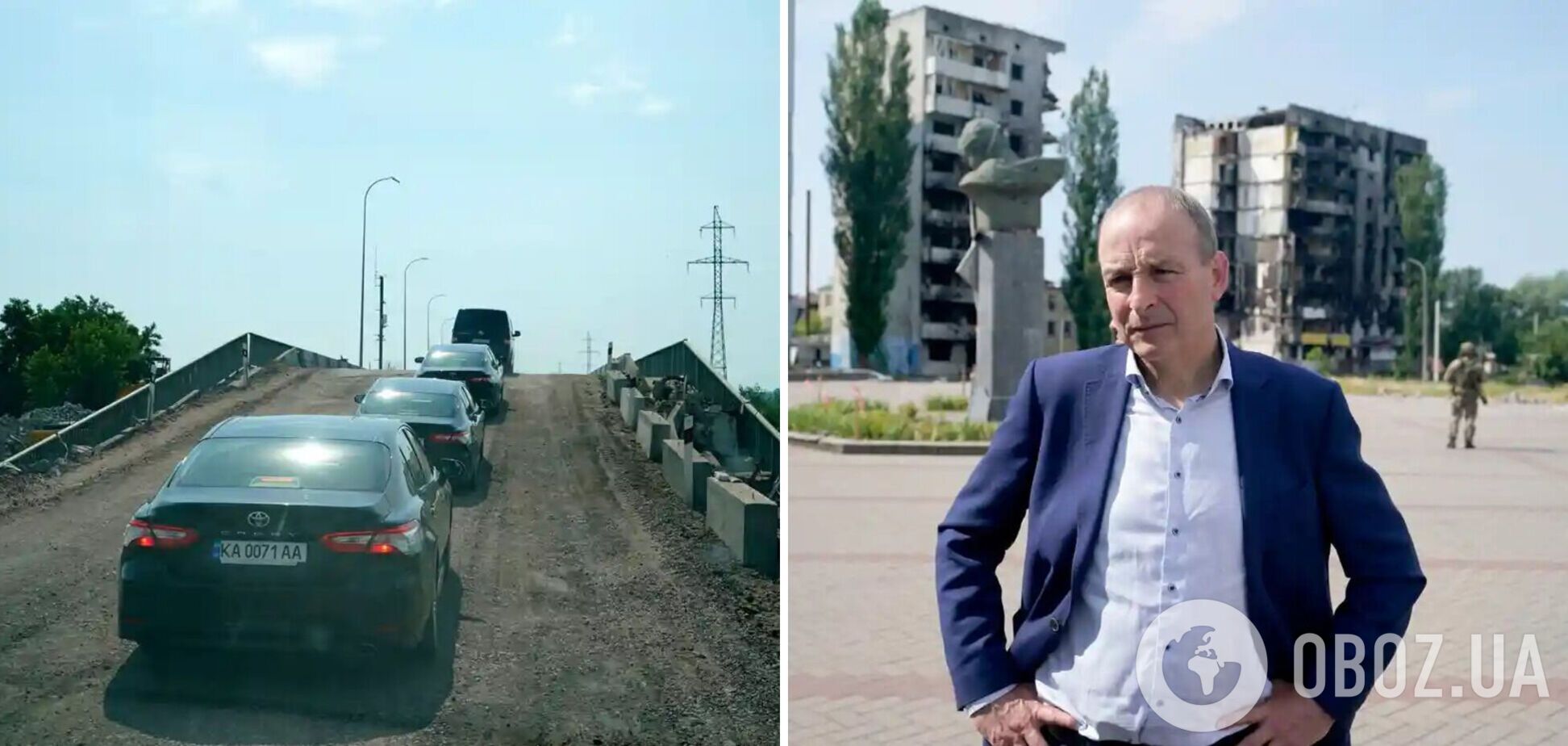 В Украину с визитом прибыл премьер Ирландии: он посетил разрушенную оккупантами Бородянку. Фото
