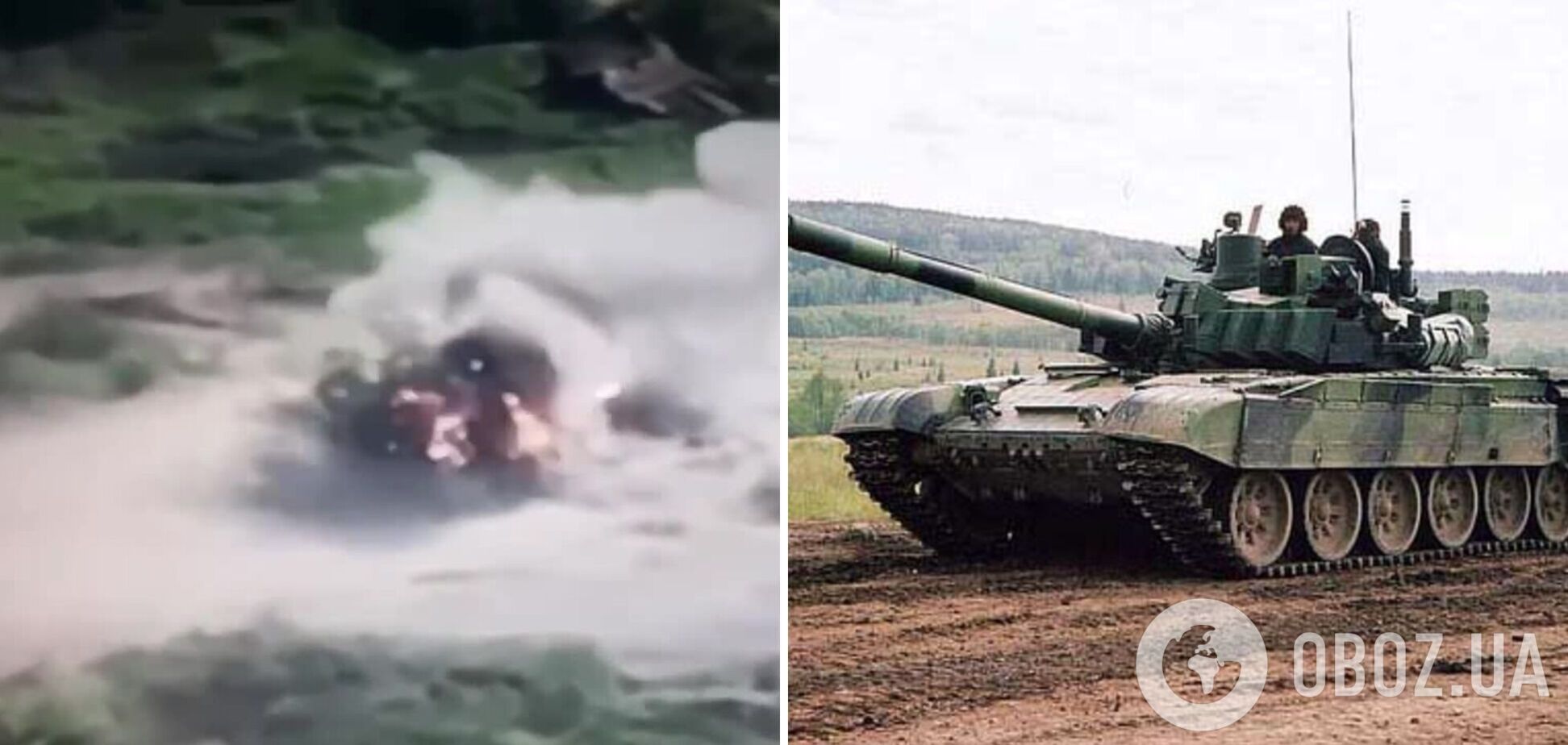 Українські захисники показали ефектні кадри знищення танка РФ: розлетівся на частини. Відео