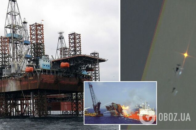 В Черном море до сих пор горят 'вышки Бойко'. Спутниковое фото