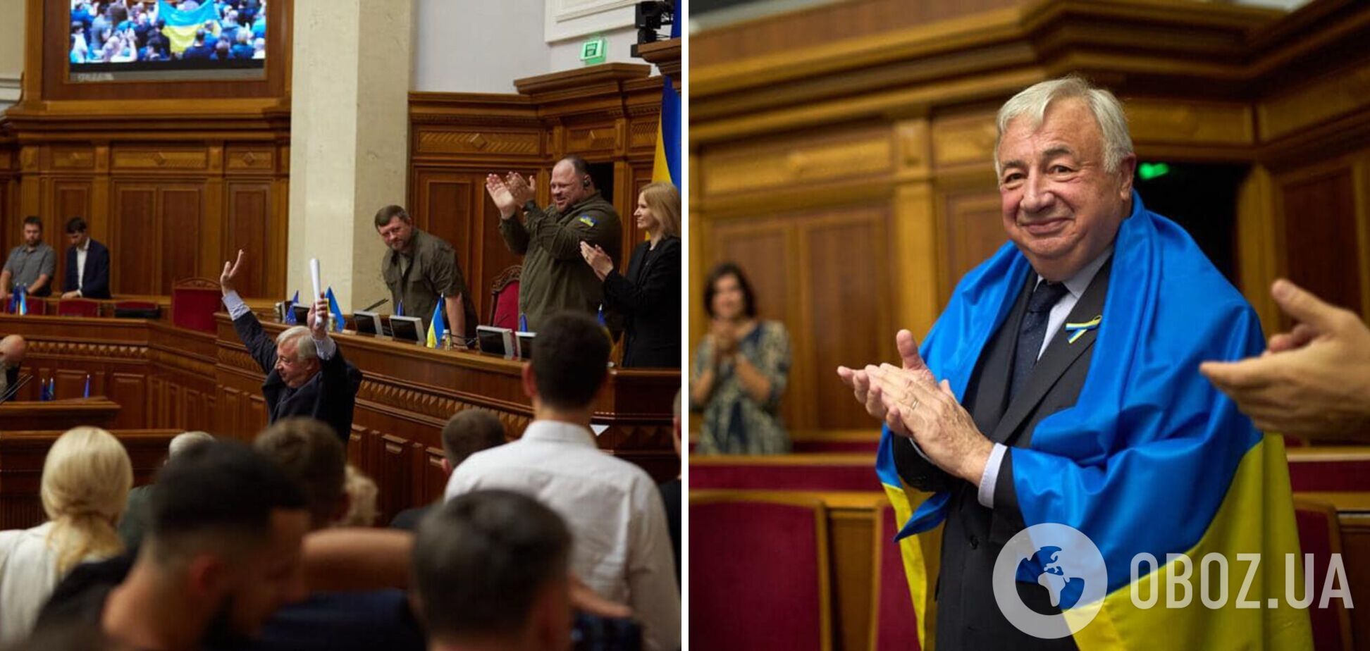 Глава Сенату Франції з прапором України на плечах пообіцяв бути поряд аж до вступу до ЄС. Фото