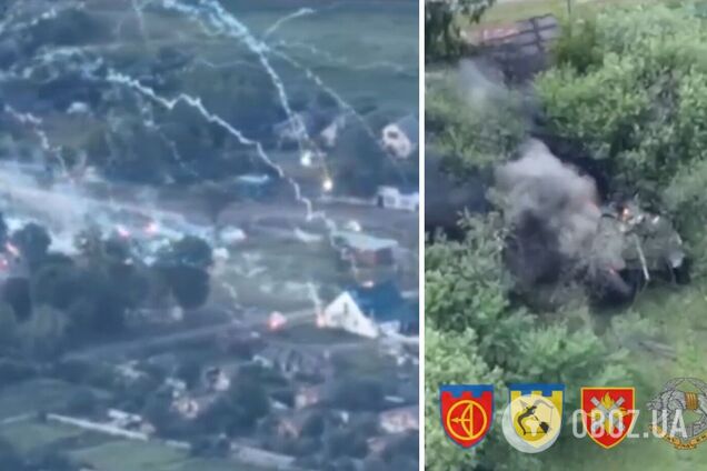 На Харківщині українські бійці знищили 5 ворожих танків, МТ-ЛБ та КамАЗ із боєприпасами. Відео