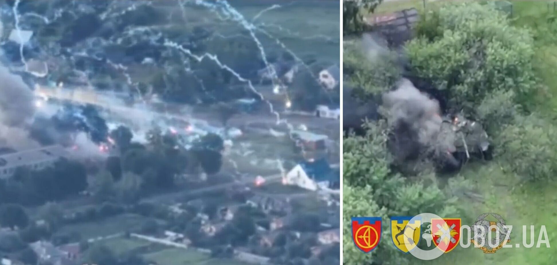 На Харківщині українські бійці знищили 5 ворожих танків, МТ-ЛБ та КамАЗ із боєприпасами. Відео