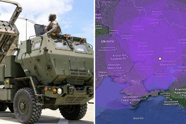 Зона поражения РСЗО HIMARS
