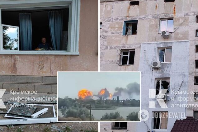 От удара в квартирах погнулись замки в дверях: появились новые кадры из Новофедоровки после взрывов на авиабазе. Фото и видео