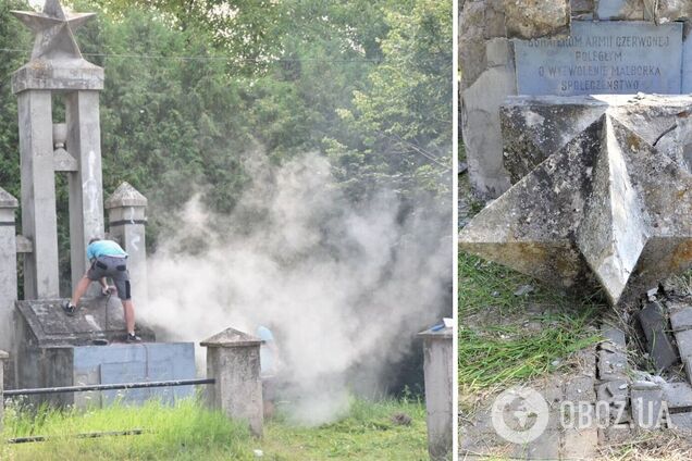 У польському місті Мальборк демонтували пам'ятник Червоній армії, назвавши це 'кінцем декомунізації'. Фото і відео