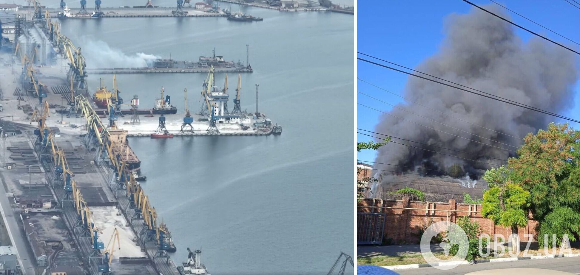 В российском Ейске горит нефтехранилище: из города планировали завоз БК в Мариупольский порт. Фото и видео