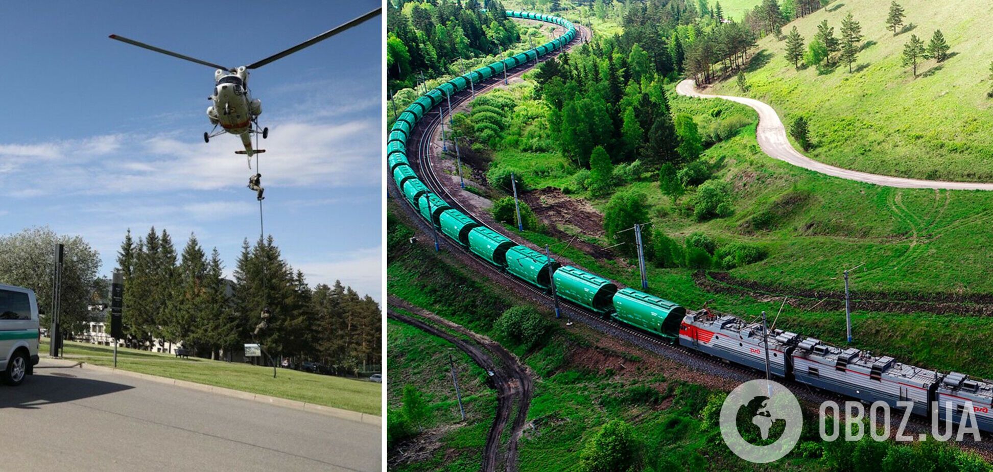 Вертолеты над железной дорогой напугали жителей Литвы