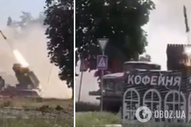 Використовують 'живий щит': окупанти в Новій Каховці ведуть вогонь із 'Градів' прямо біля кафе. Відео