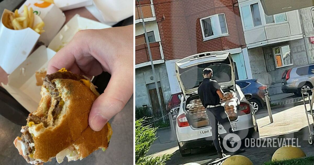 Не только плесень: "российский McDonald's" подловили на перевозке булок в багажнике такси. Фото