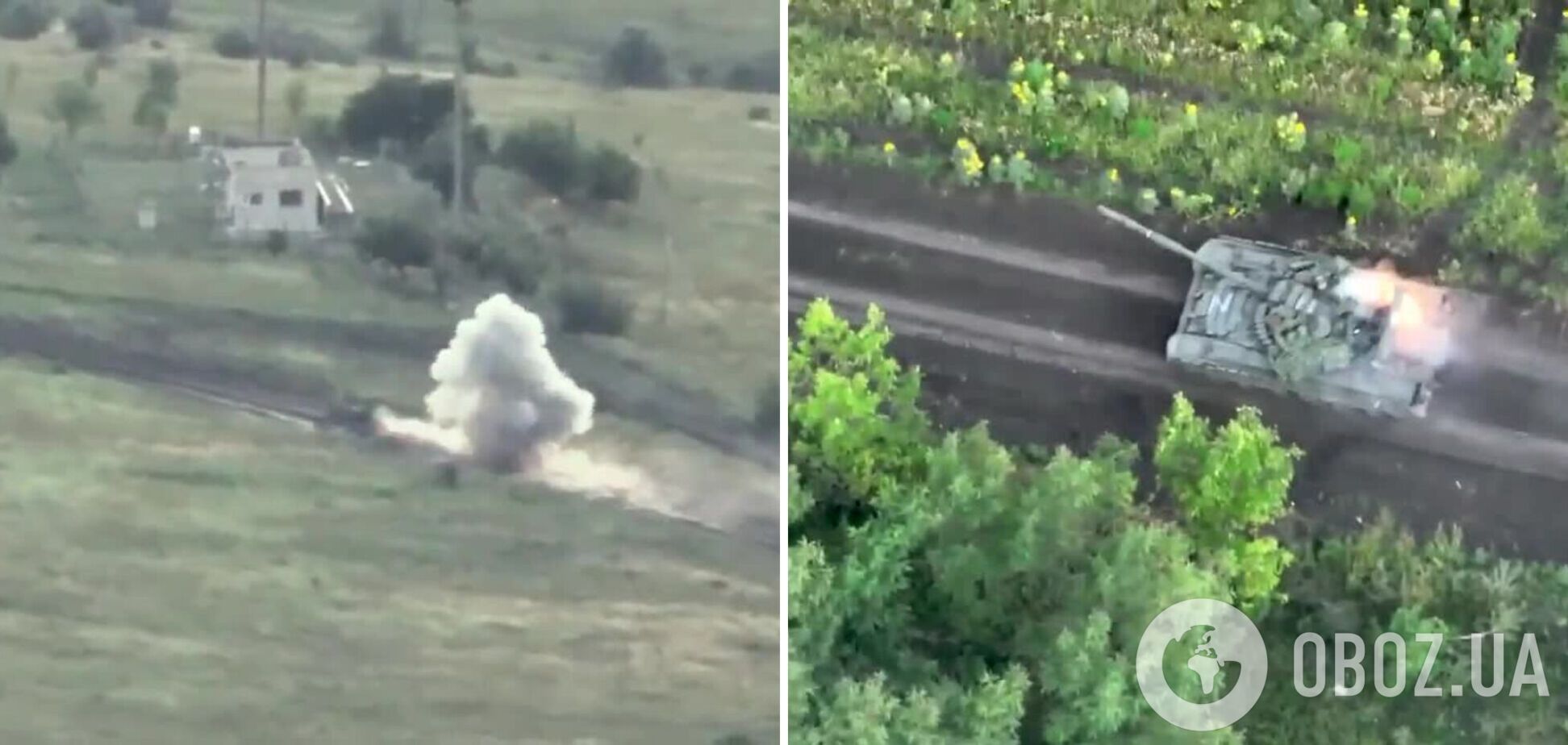ЗСУ точним ударом влучили в російський танк: окупантам  довелось тікати із палаючої техніки. Відео 
