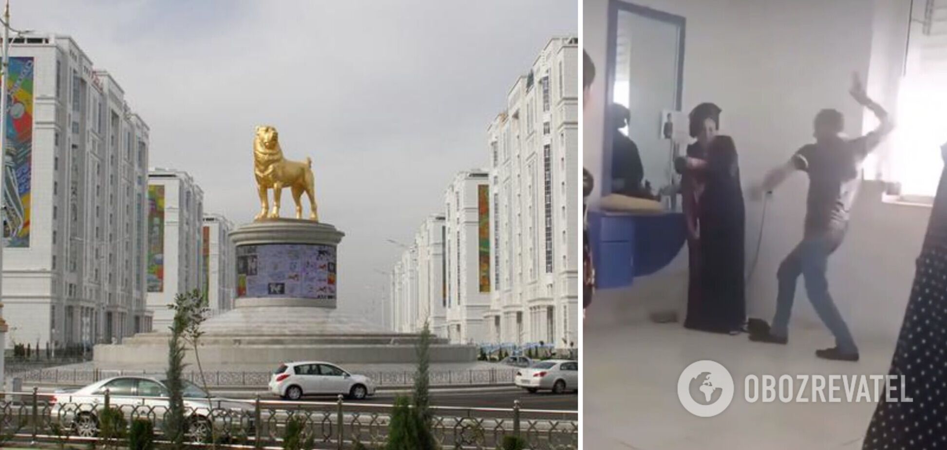 В Туркменистане мужчина жестоко избил жену в салоне красоты: момент попал на видео 18+