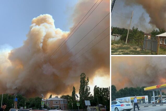 В Константиновске Ростовской области бушует степной пожар