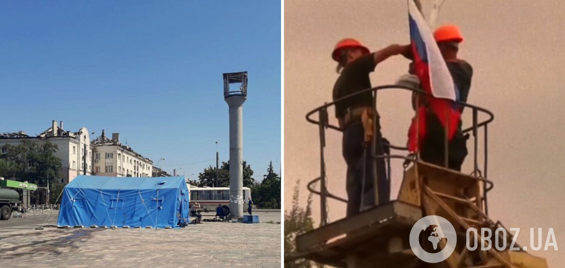 Замість освітлення – триколори: в Маріуполі окупанти відзначилися черговими 'покращенням'. Відео