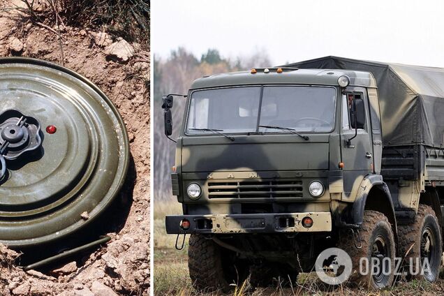 Военная машина подорвалась на мине