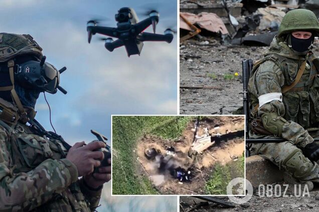 Окупант спостерігав за позиціями ЗСУ, але отримав 'подарунок' з дрона: момент вибуху зняли на відео