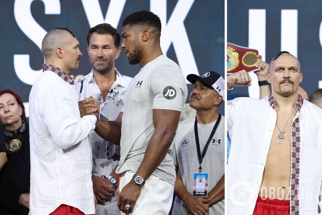 Щось сказав: фінальна дуель поглядів Усика та Джошуа завершилася несподівано