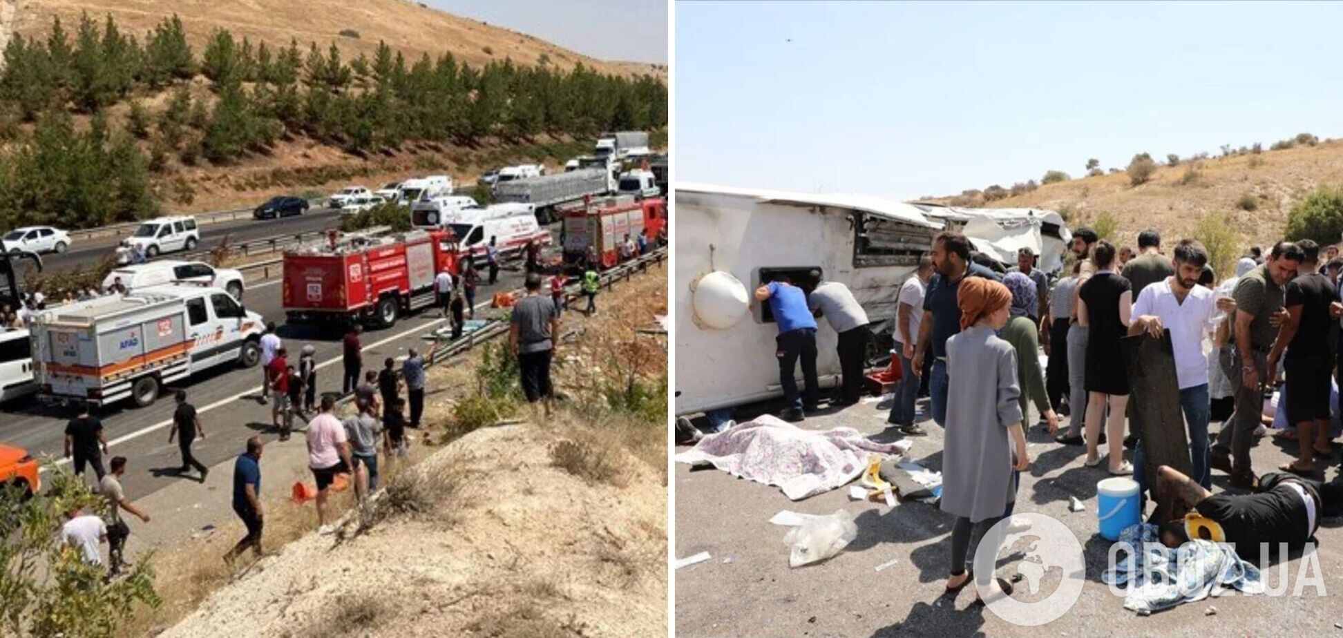 В Турции произошло масштабное ДТП с автобусом: 16 человек погибли, 21 ранены. Фото и видео