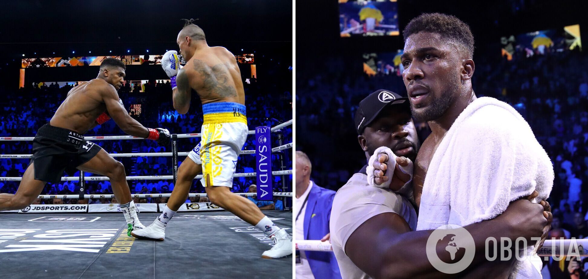 Держали всей командой: Джошуа едва не разнес ринг после поражения от Усика