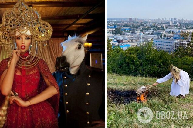 Оля Полякова на Лисій горі прочитала заклинання проти росіян і спалила свій кокошник