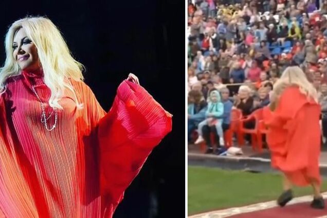 Повалий чуть не упала на красной дорожке, когда бежала петь россиянам 'Червону руту'. Эпичное видео