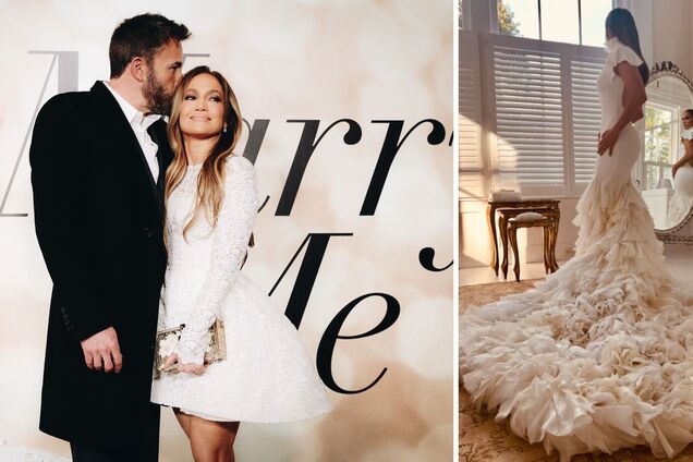 Дженнифер Лопес впервые показала три своих роскошных свадебных платья. Фото