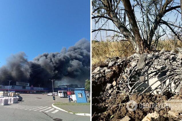 У Донецьку горить гіпермаркет, а біля Мелітополя підірвали опори ЛЕП: окупанти звинувачують ЗСУ. Фото і відео