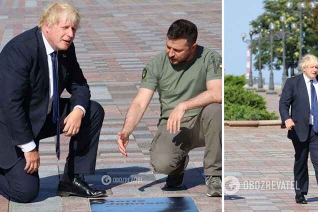 У День Незалежності України на Алеї Сміливості в Києві встановили табличку з іменем Бориса Джонсона. Фото і відео