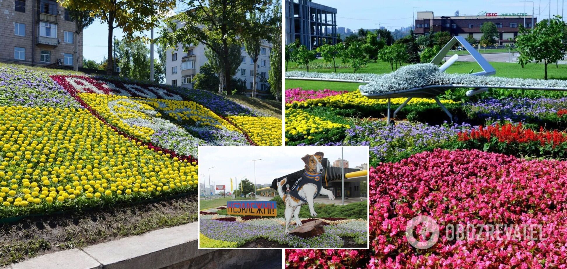 В Киеве создали более 10 патриотических цветников