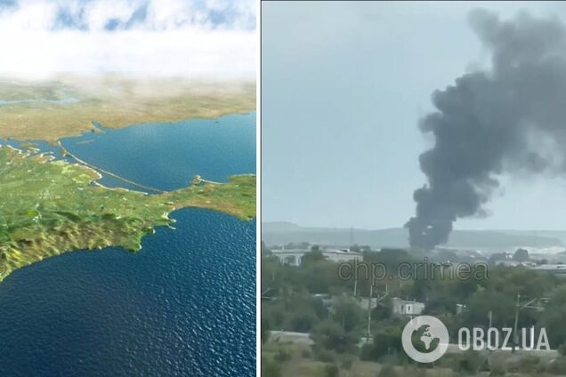 В окупованому Криму біля траси 'Таврида' потужна пожежа, валить чорний дим. Відео