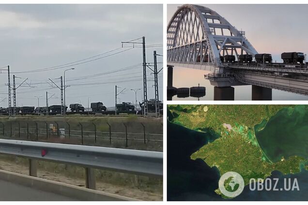 Россия перебрасывает в оккупированный Крым эшелон с тяжелой военной техникой. Видео