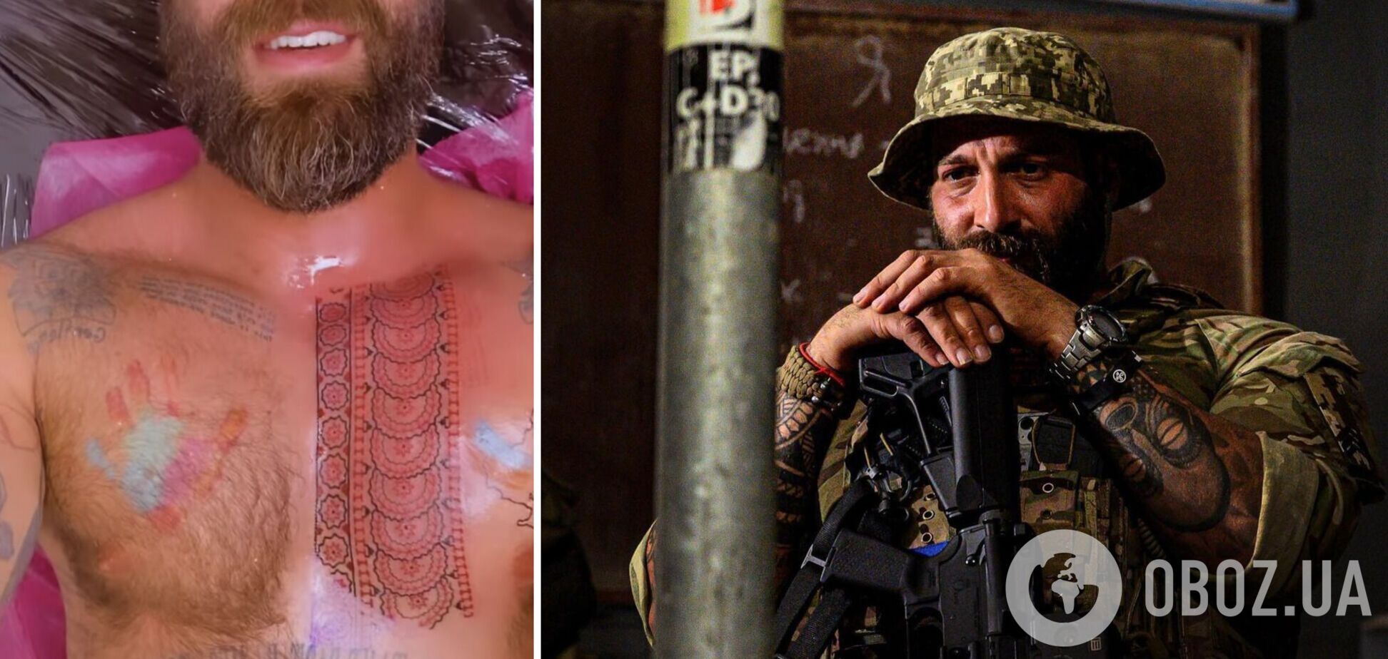 'Это моя новая броня': ведущий-воин Даниэль Салем набил вышиванку на груди. Фото