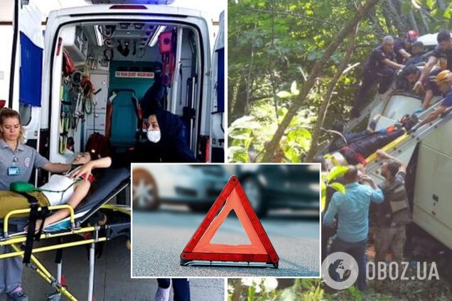 В Турции автобус с туристами упал в пропасть: пятеро пассажиров погибли, 38 получили ранения. Фото