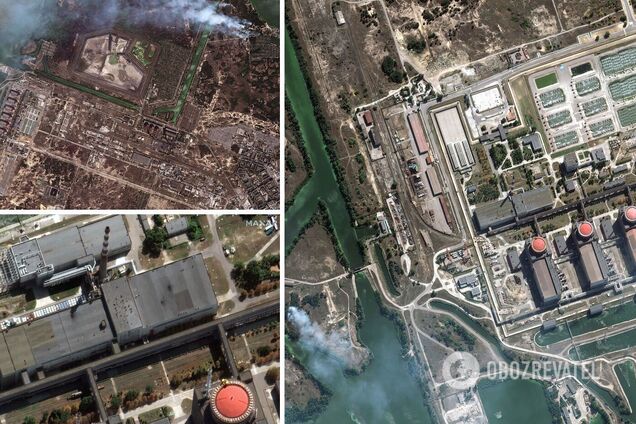 Спутниковые фото зафиксировали удары РФ по ЗАЭС: на крыше спецкорпуса станции видны последствия прилетов
