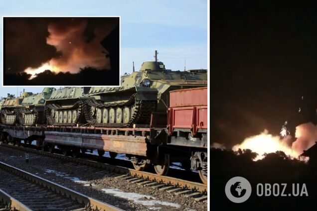 Горели и взрывались 40 вагонов с боеприпасами: появилось эффектное видео удара HIMARS по станции Брилевка