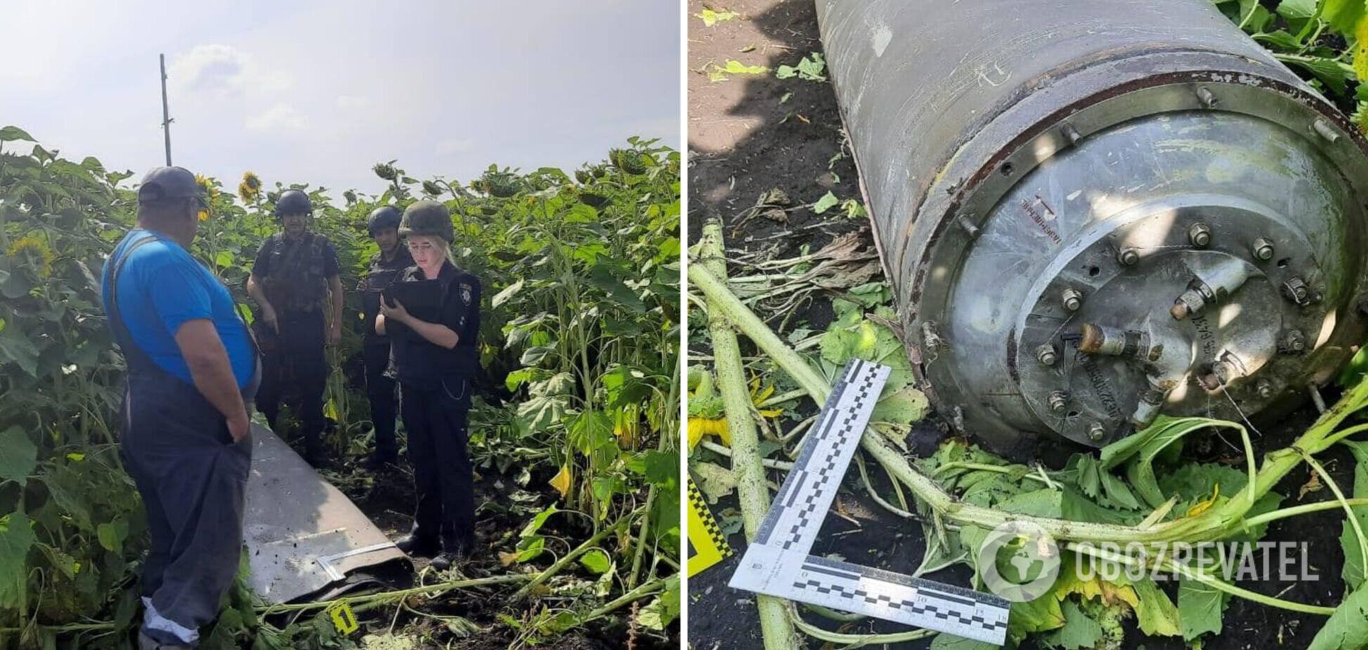 На Харківщині сили ППО збили російську ракету: уламки впали в поле. Фото