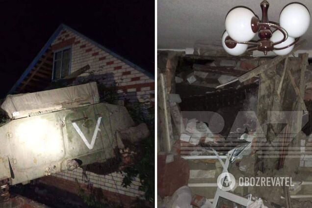 Щоб боялися свої? Під Бєлгородом російська БМП протаранила приватний будинок. Фото