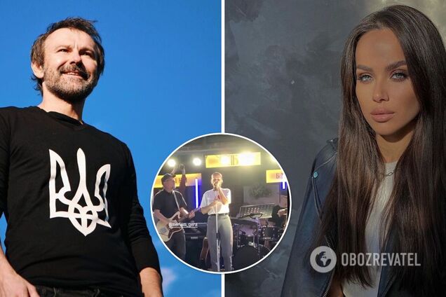 Белорусская певица с сине-желтой символикой исполнила песню 'Океану Ельзи' в центре Минска. Ее задержали