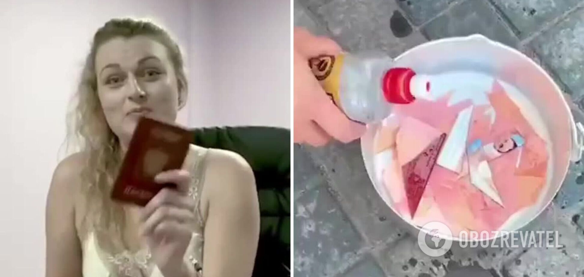 Російська пропагандистка спалила свій закордонний паспорт: почекаю, коли весь світ буде Росія. Відео