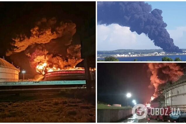 На Кубі блискавка влучила в нафтобазу та спричинила масштабну пожежу: понад 120 постраждалих. Відео