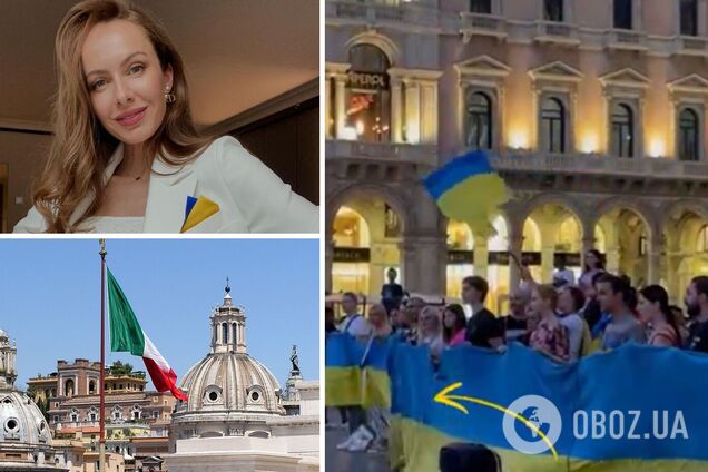 Дружина Остапчука показала кричущий інцидент з росіянином в Мілані, який ногою вибив гроші активістів