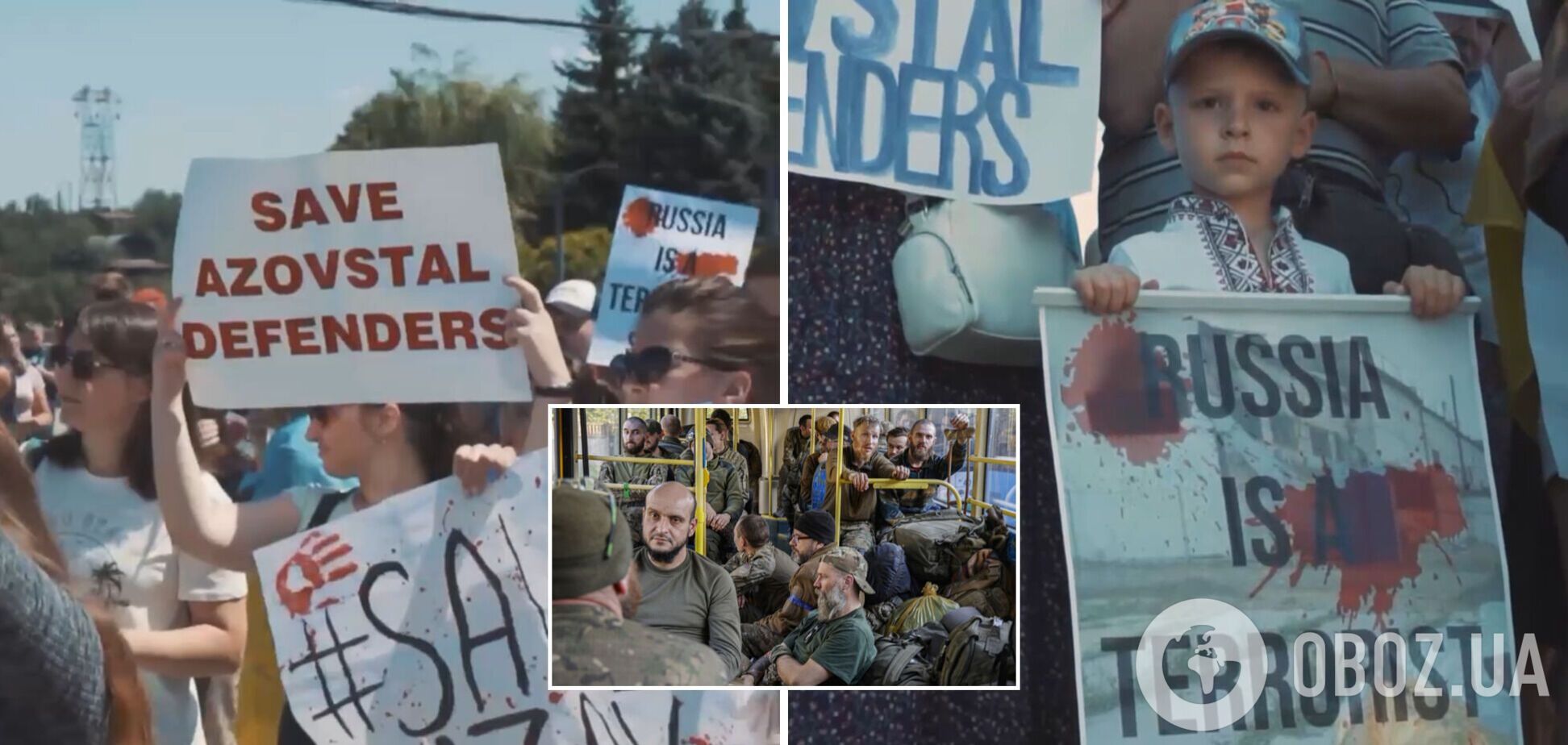 В более чем десяти городах родные защитников 'Азовстали' устроили акции в поддержку Героев. Фото