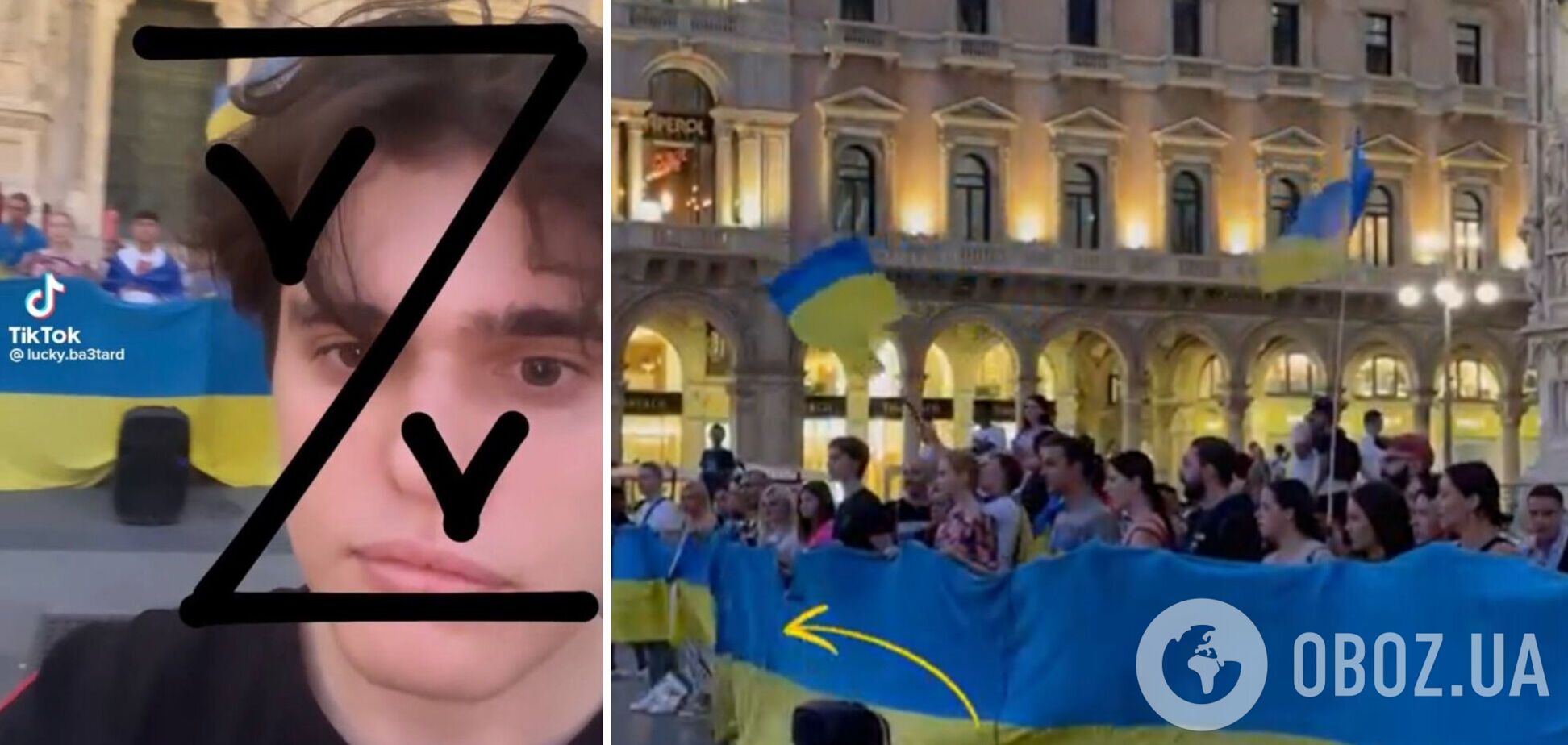 Росіянин, який у Мілані розкидав гроші на підтримку ЗСУ, похизувався відео інциденту