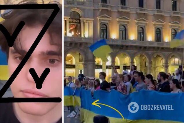 Росіянин, який у Мілані розкидав гроші на підтримку ЗСУ, похизувався відео інциденту